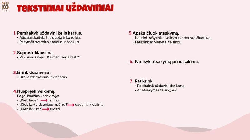 Tekstiniai uždaviniai (4 kl)